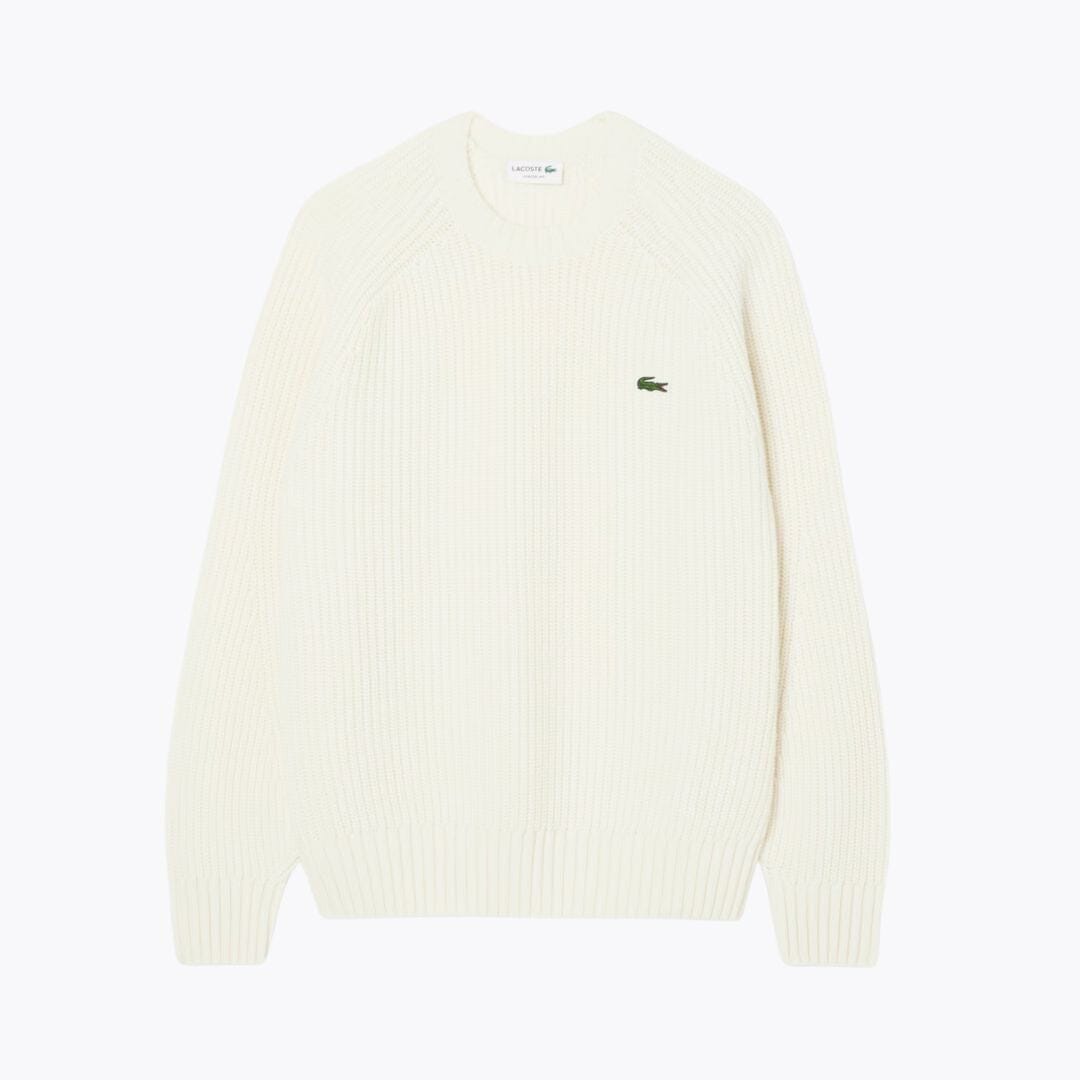 Lacoste Thick Carded Wool Crew Neck Sweater Sinople Green - Velmont & Rossi