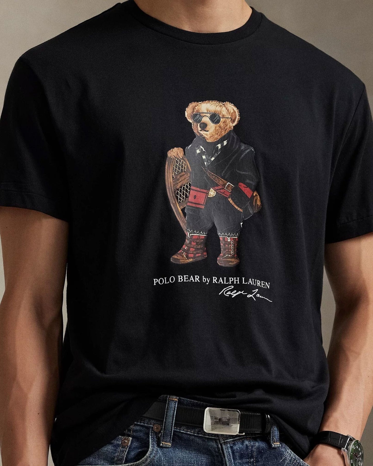 Ralph Lauren Classic Fit Polo Bear Jersey T Shirt 1 Polo Black - Velmont & Rossi
