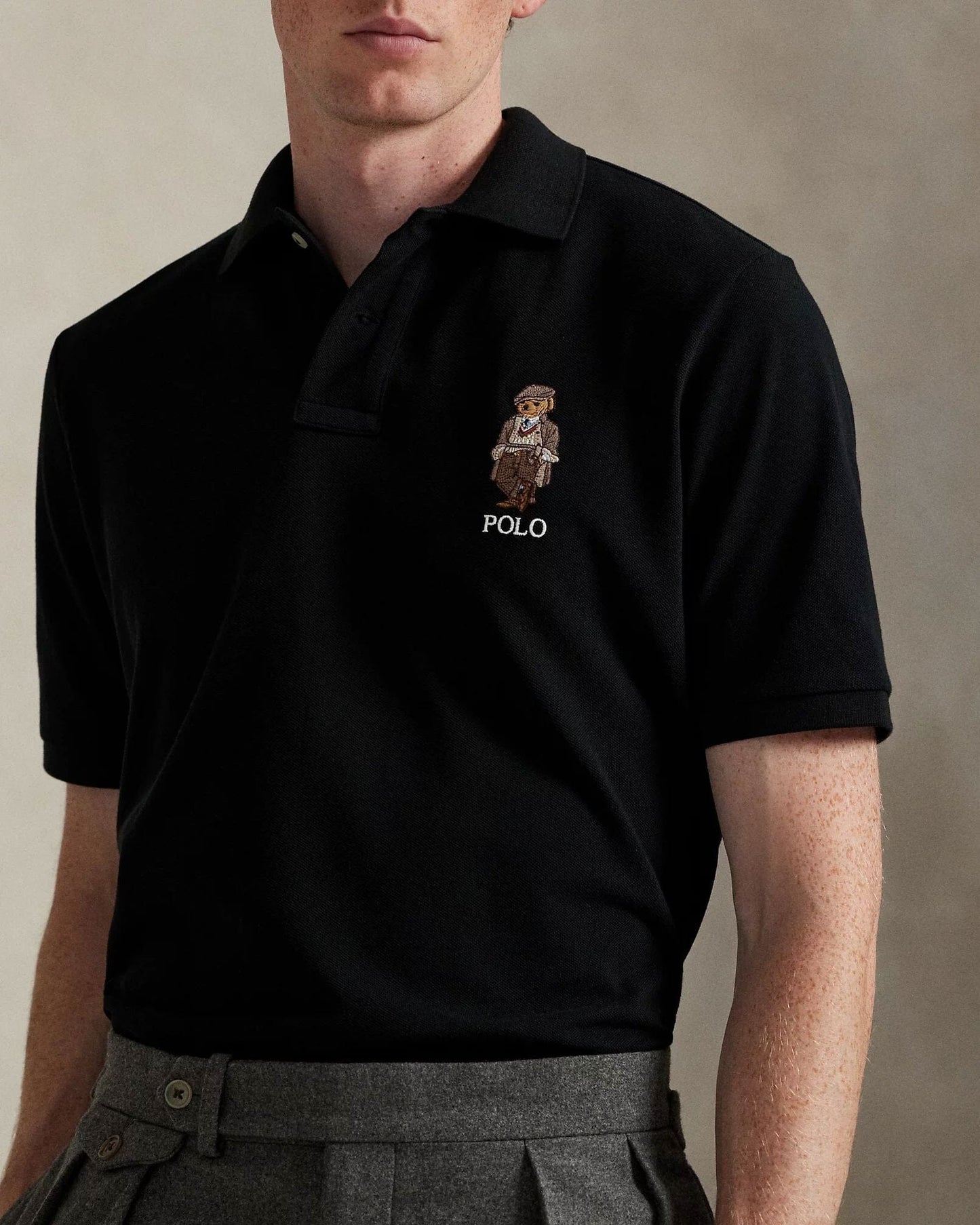 Ralph Lauren Classic Fit Polo Bear Mesh Polo Shirt Polo Black - Velmont & Rossi