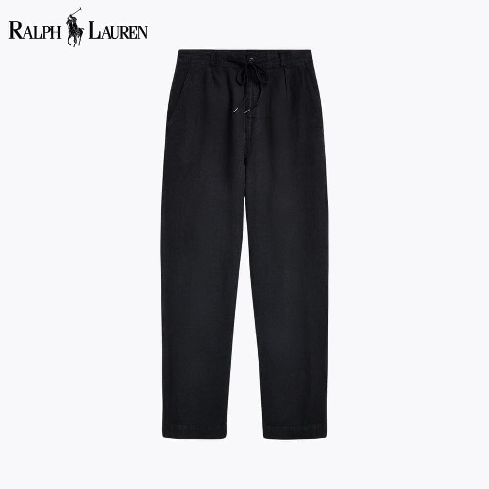 Ralph Lauren Lateef Relaxed Fit Pleated Linen Pant Cream - Velmont & Rossi