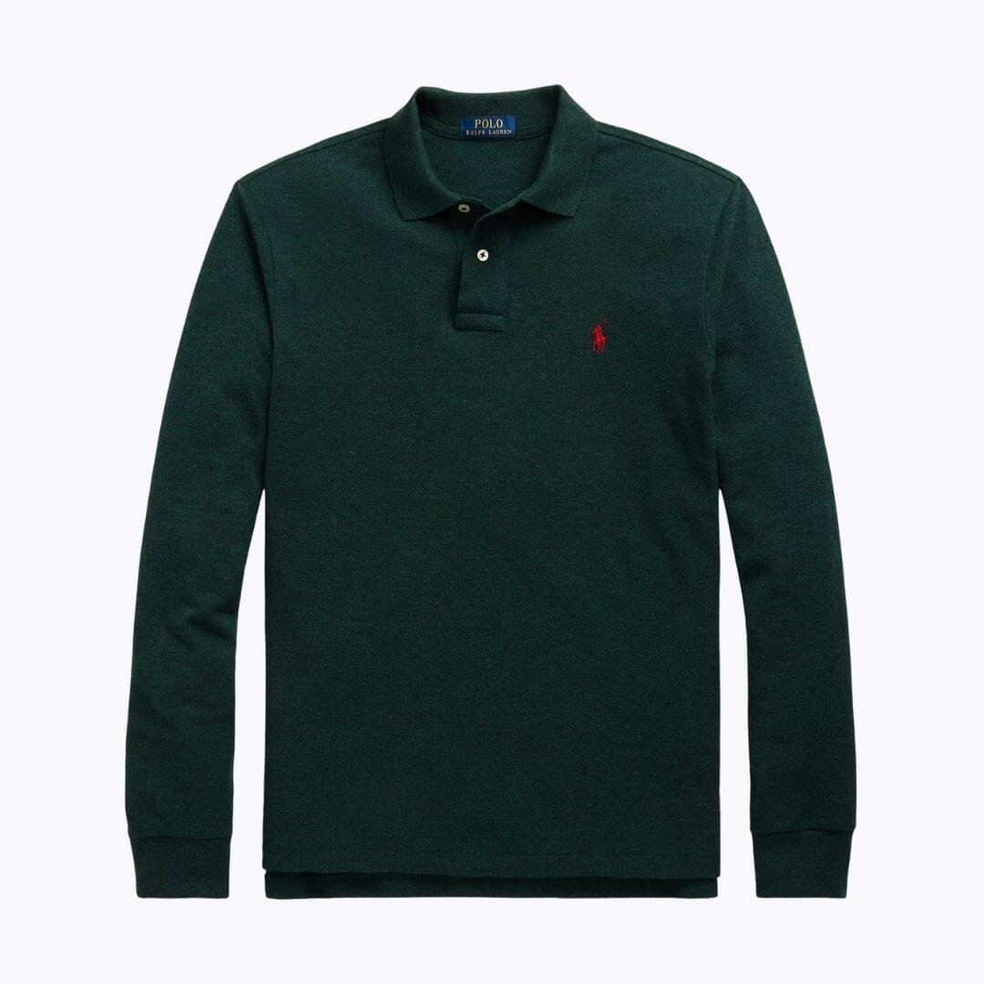 Ralph Lauren Mesh Long Sleeve Polo Shirt White - Velmont & Rossi