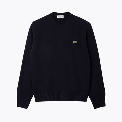 Lacoste Carded Wool Crew Neck Sweater Pale Blue - Velmont & Rossi