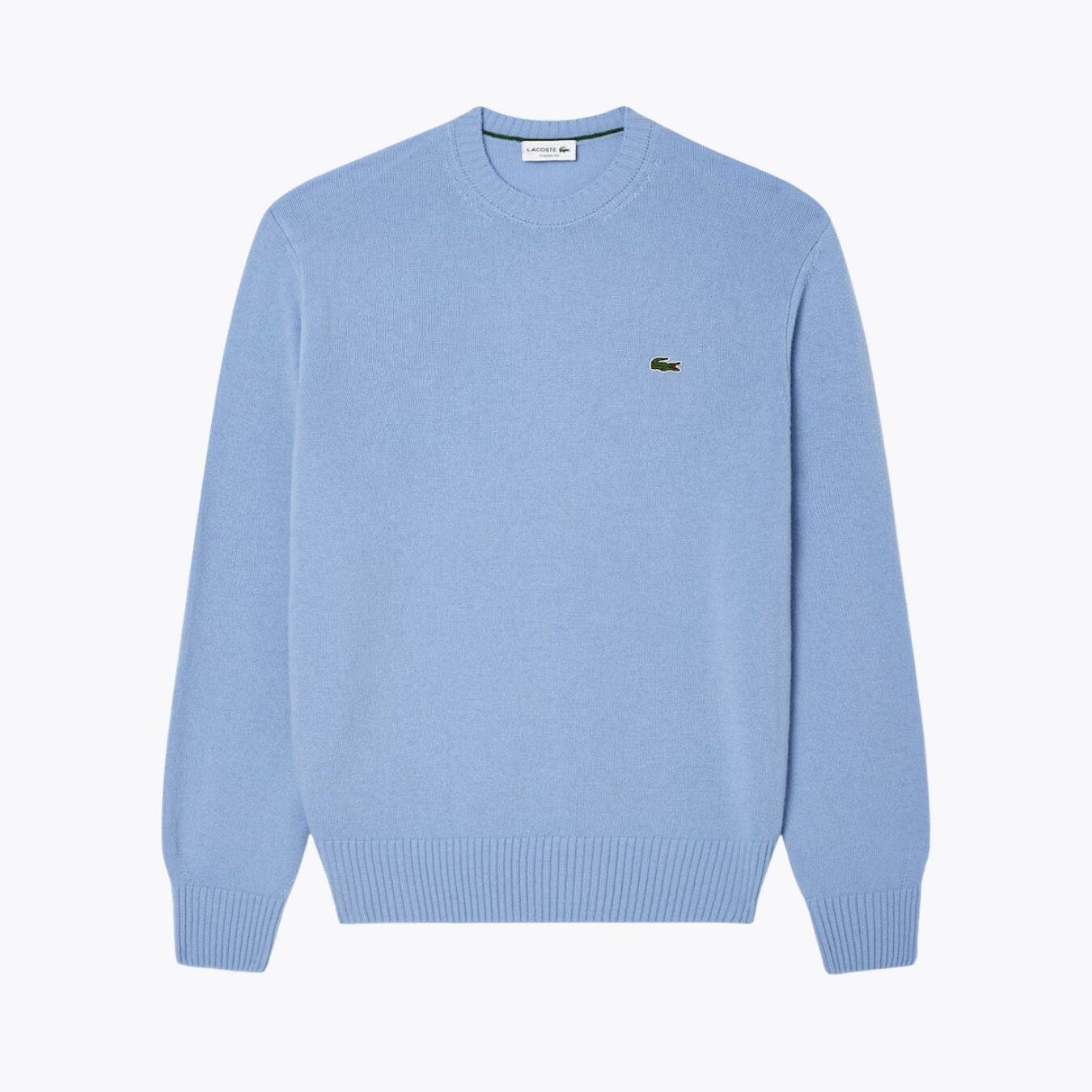 Lacoste Carded Wool Crew Neck Sweater Pale Blue - Velmont & Rossi