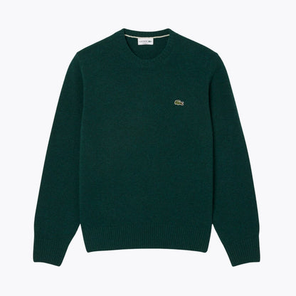 Lacoste Carded Wool Crew Neck Sweater Pale Blue - Velmont & Rossi