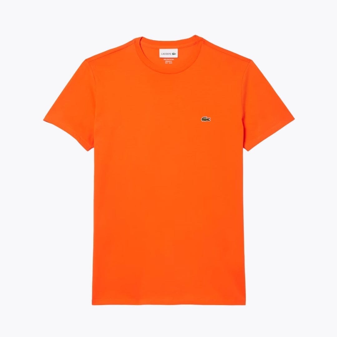 Lacoste Cotton Pima T Shirt Orange - Velmont & Rossi