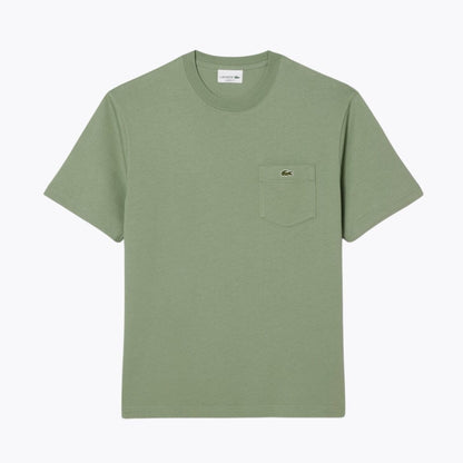 Lacoste Cotton T Shirt With Breast Pocket Pine Green - Velmont & Rossi