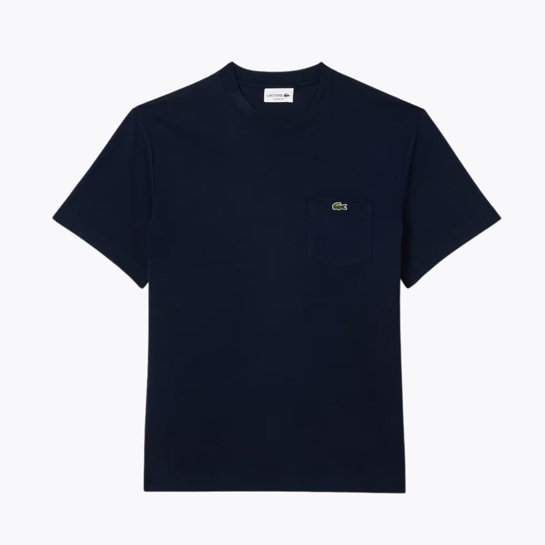Lacoste Cotton T Shirt With Breast Pocket Pine Green - Velmont & Rossi
