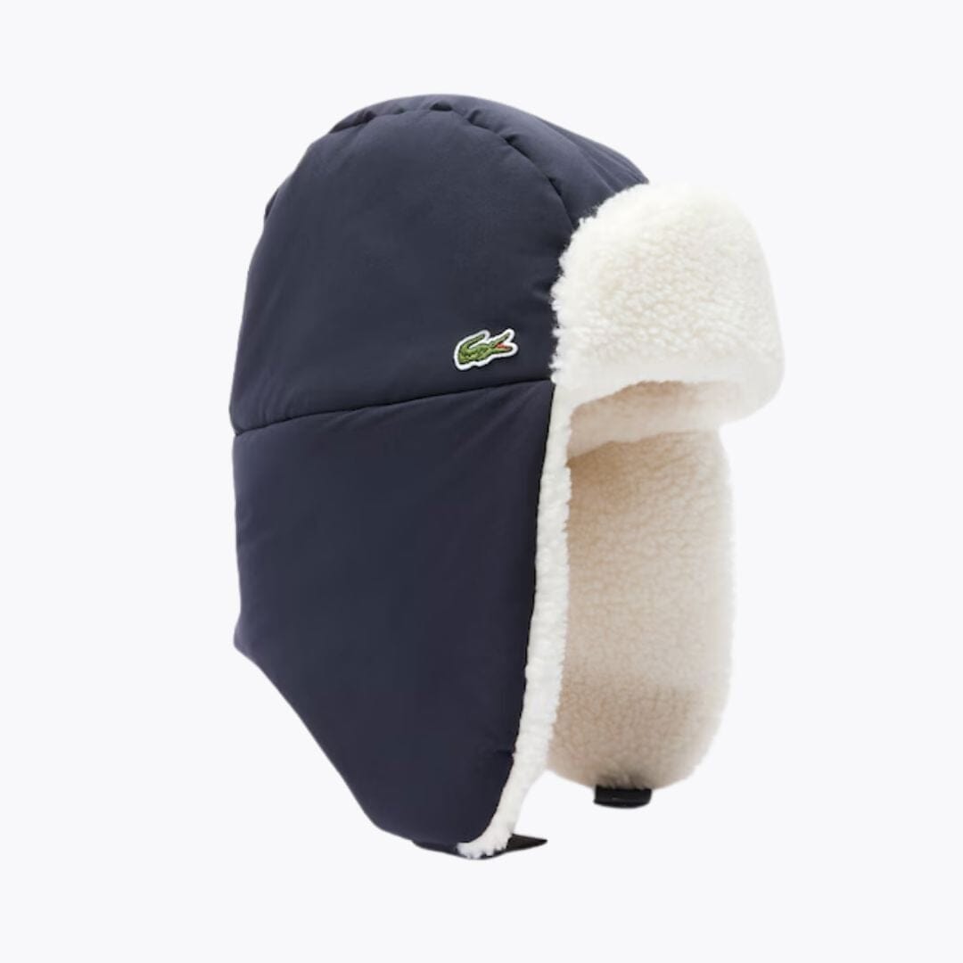 Lacoste Fleece Lined Water-Repellent Chapka Navy Blue / white - Velmont & Rossi