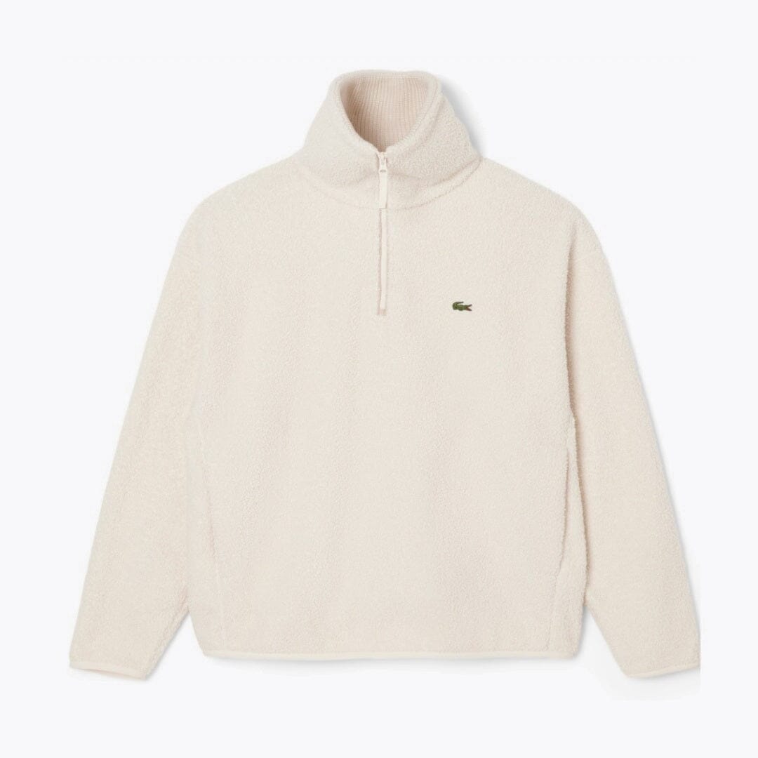 Lacoste High Zipped Neck Polar Fleece Sweatshirt Brown - Velmont & Rossi