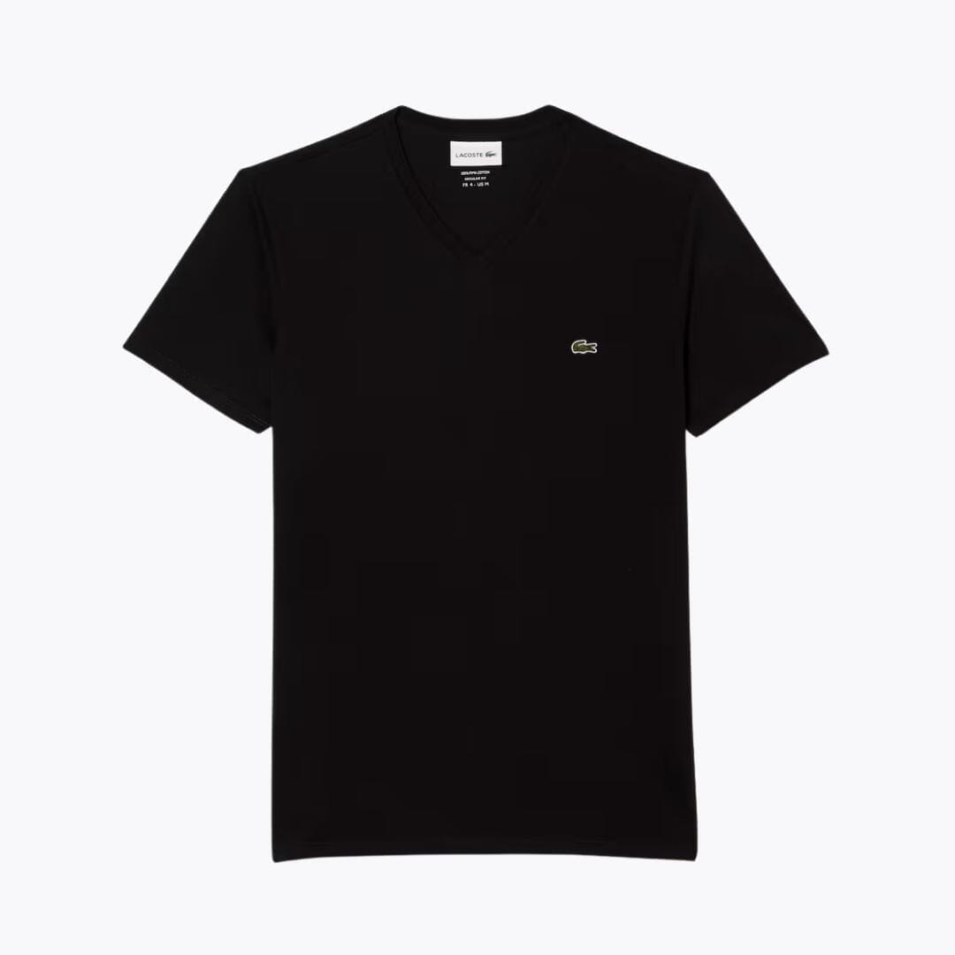 Lacoste Lightweight Cotton Pima V Neck T Shirt Green - Velmont & Rossi