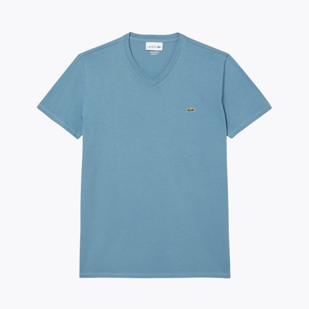 Lacoste Lightweight Cotton Pima V Neck T Shirt White - Velmont & Rossi