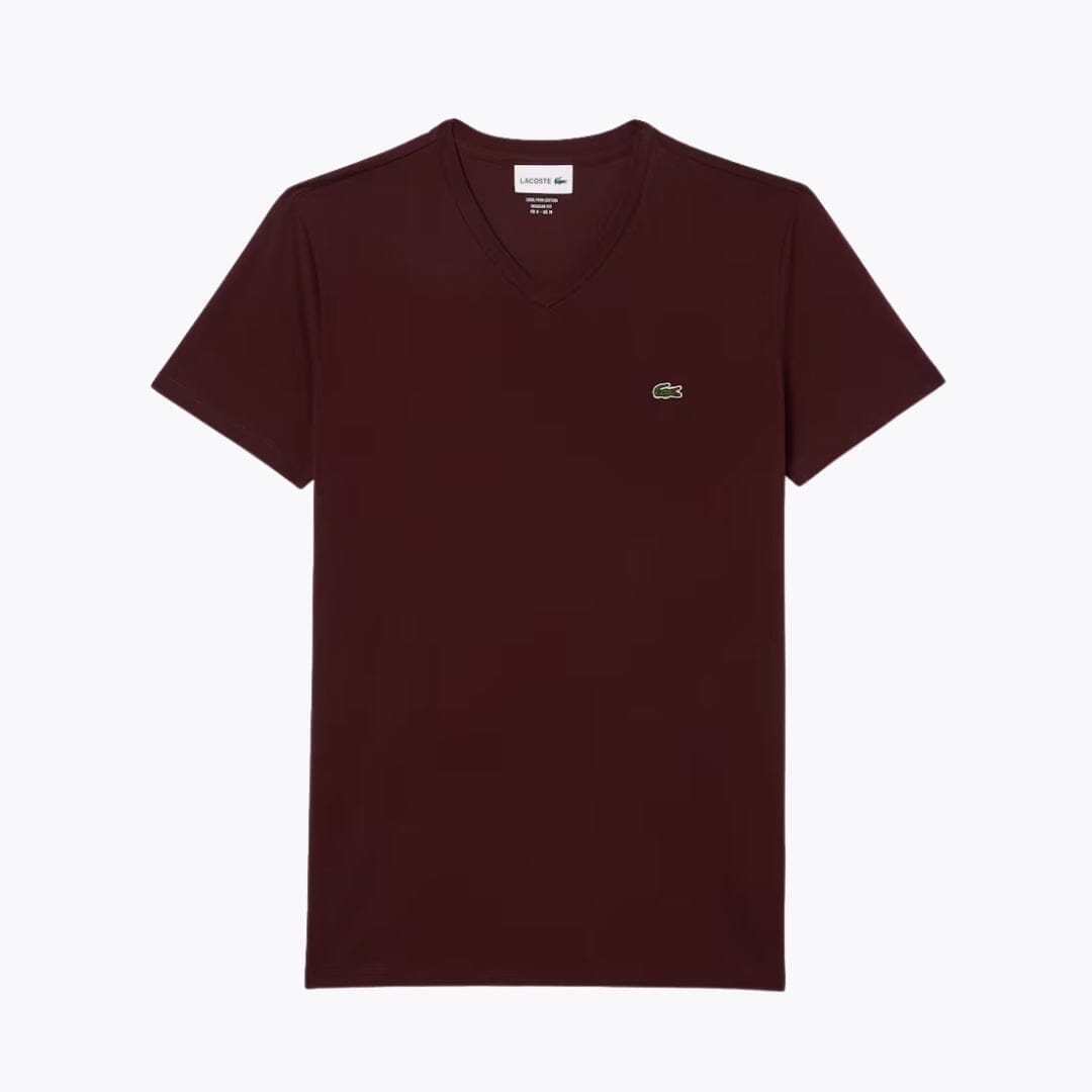 Lacoste Lightweight Cotton Pima V Neck T Shirt White - Velmont & Rossi