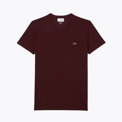 Lacoste Lightweight Cotton Pima V Neck T Shirt White - Velmont & Rossi