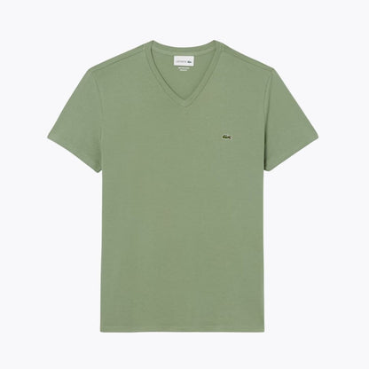Lacoste Lightweight Cotton Pima V Neck T-shirt Green - Velmont & Rossi