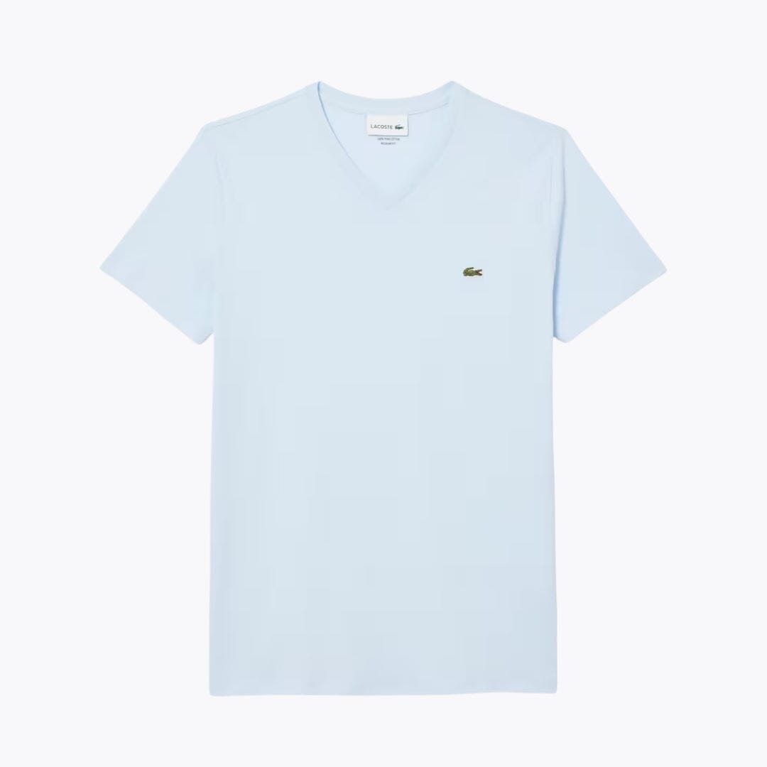 Lacoste Lightweight Cotton Pima V Neck T Shirt White - Velmont & Rossi