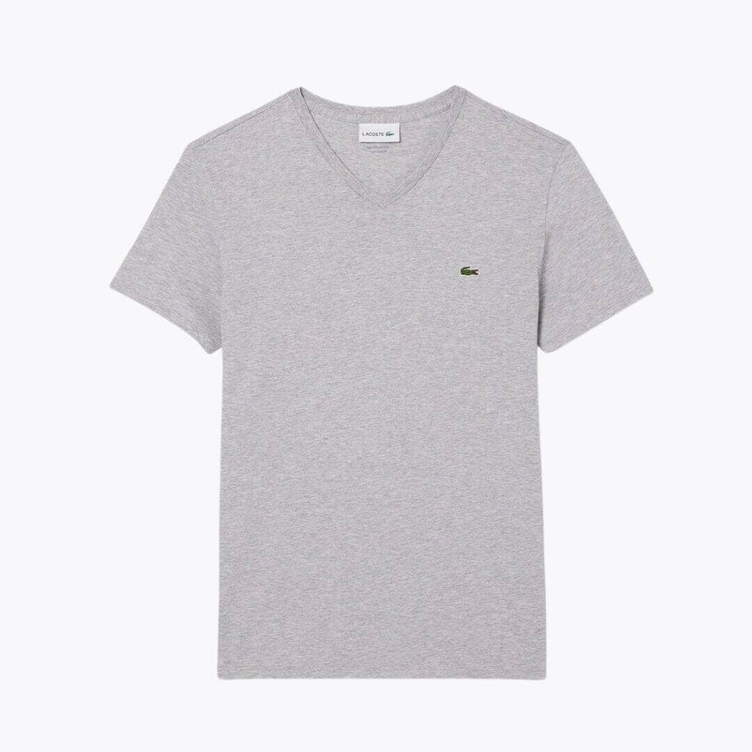 Lacoste Lightweight Cotton Pima V Neck T Shirt White - Velmont & Rossi
