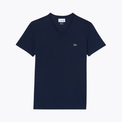 Lacoste Lightweight Cotton Pima V Neck T Shirt Green - Velmont & Rossi