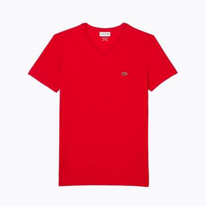Lacoste Lightweight Cotton Pima V Neck T Shirt Green - Velmont & Rossi