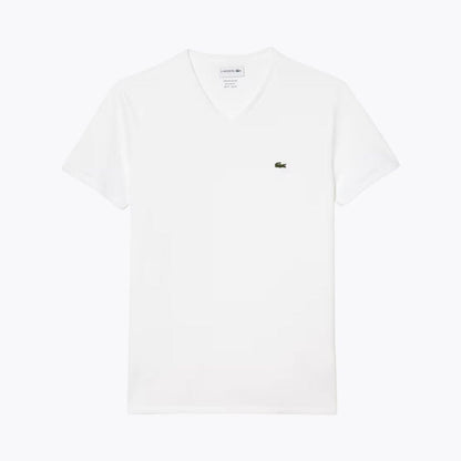 Lacoste Lightweight Cotton Pima V Neck T Shirt Green - Velmont & Rossi