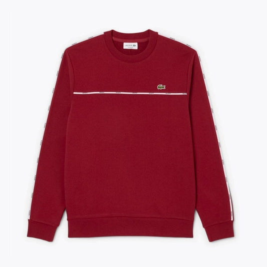 Lacoste Logo Trim Fleece Sweatshirt Red - Velmont & Rossi