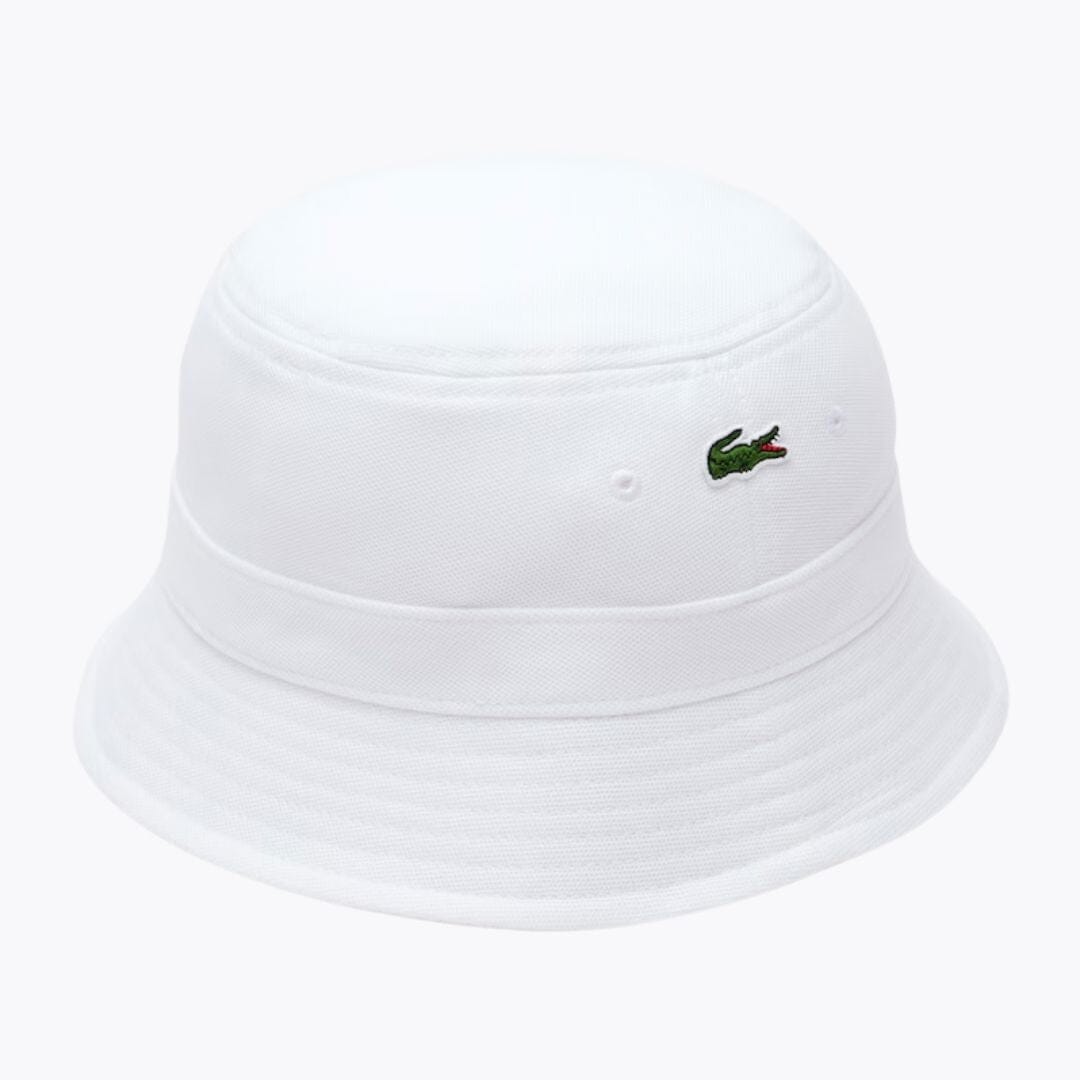 Lacoste Pique Bucket Hat White - Velmont & Rossi