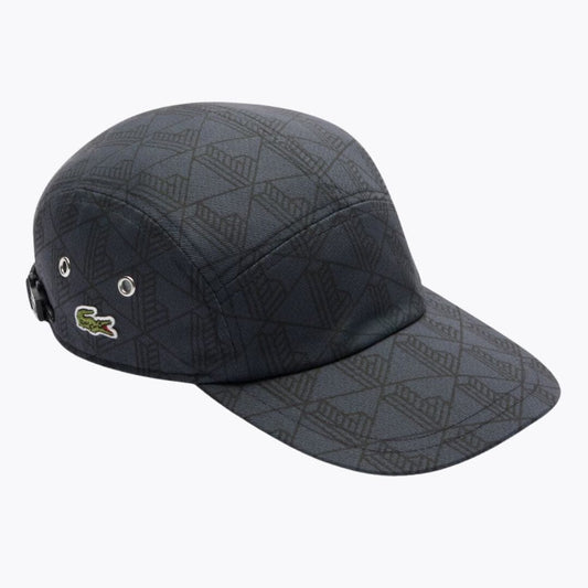 Lacoste Printed Twill Jockey Cap Dark Grey / Black - Velmont & Rossi