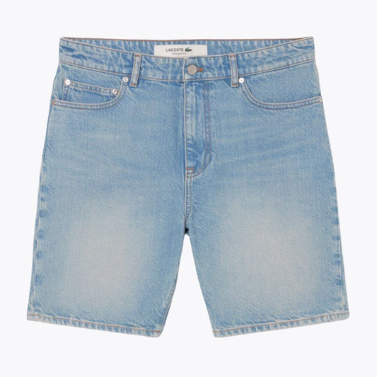 Lacoste Straight Fit Denim Bermuda Shorts Light Blue - Velmont & Rossi