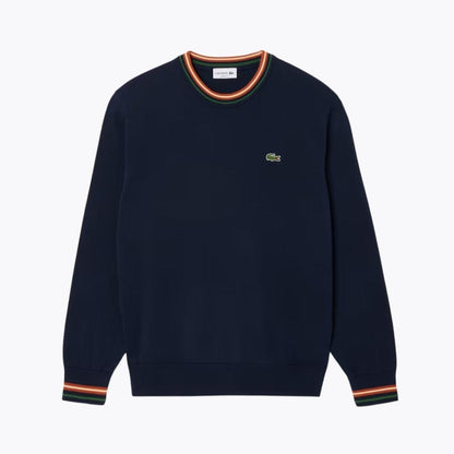 Lacoste Striped Cotton Jersey Sweater Beige / Blue - Velmont & Rossi