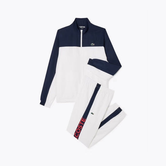 Lacoste Tennis Printed Tracksuit White / Navy Blue / Red - Velmont & Rossi