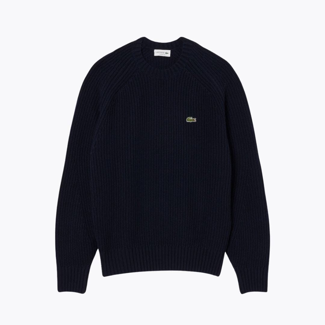 Lacoste Thick Carded Wool Crew Neck Sweater Sinople Green - Velmont & Rossi
