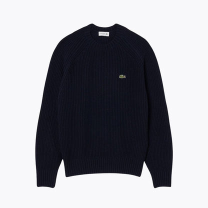 Lacoste Thick Carded Wool Crew Neck Sweater Sinople Green - Velmont & Rossi