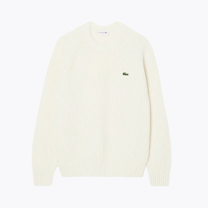 Lacoste Thick Carded Wool Crew Neck Sweater Sinople Green - Velmont & Rossi
