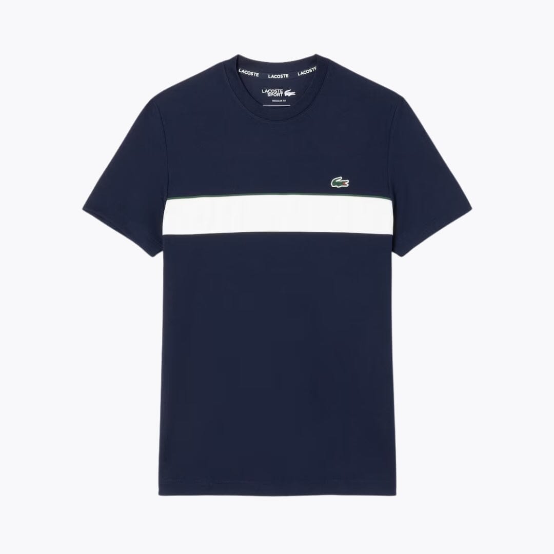Lacoste Ultra Dry Printed Tennis T-shirt Navy Blue / White - Velmont & Rossi