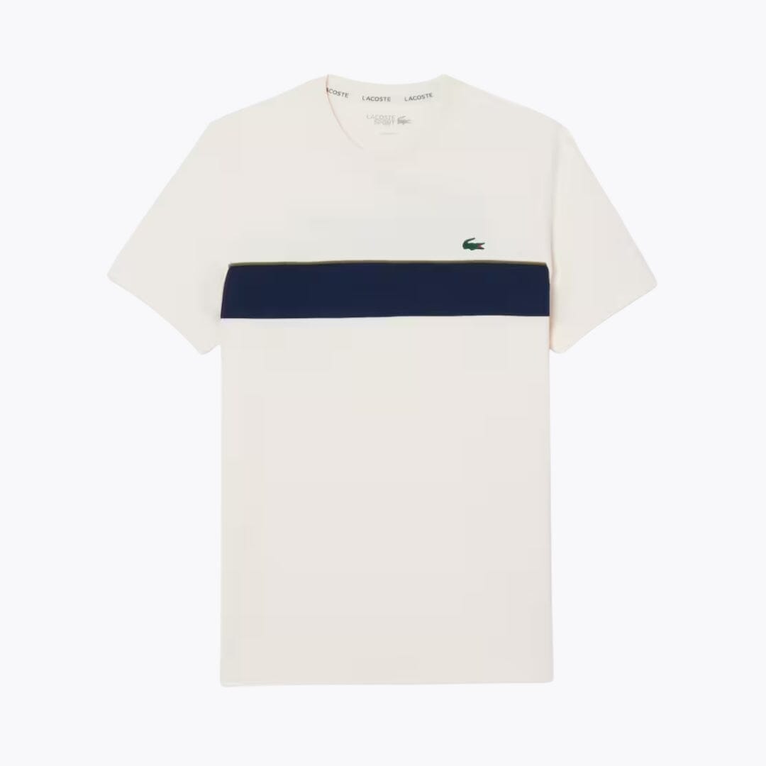 Lacoste Ultra Dry Printed Tennis T Shirt Navy Blue / White - Velmont & Rossi