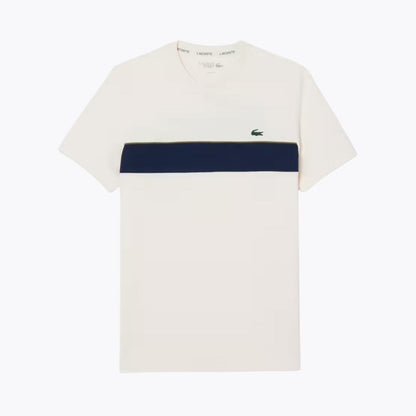 Lacoste Ultra Dry Printed Tennis T Shirt Navy Blue / White - Velmont & Rossi