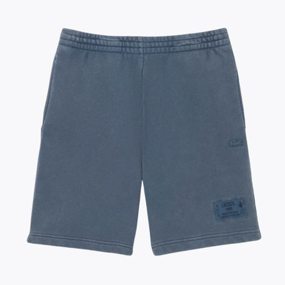 Lacoste Washed Effect Cotton Fleece Shorts Mineral Blue - Velmont & Rossi