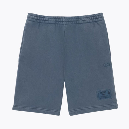 Lacoste Washed Effect Cotton Fleece Shorts Mineral Blue - Velmont & Rossi