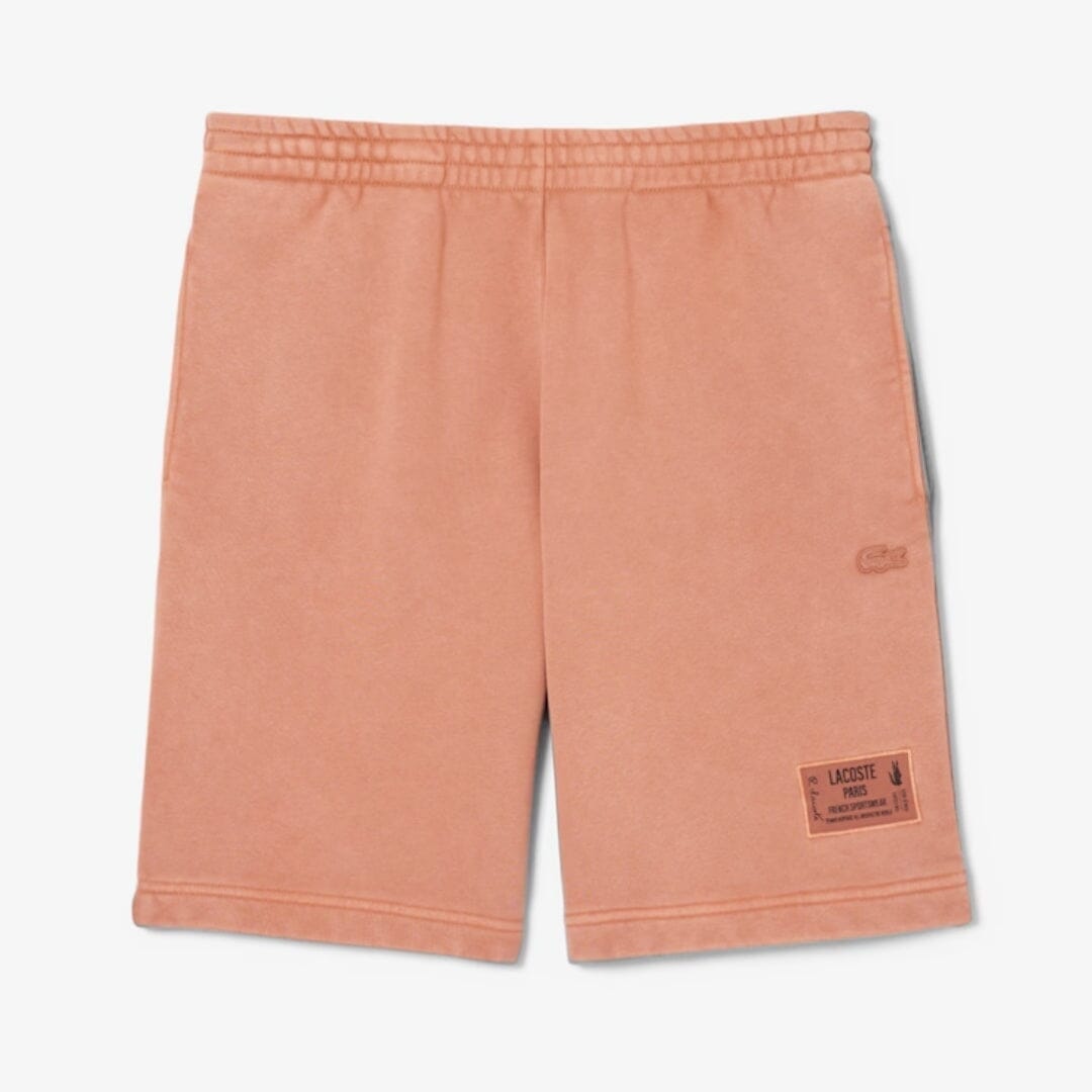 Lacoste Washed Effect Cotton Fleece Shorts Mineral Blue - Velmont & Rossi