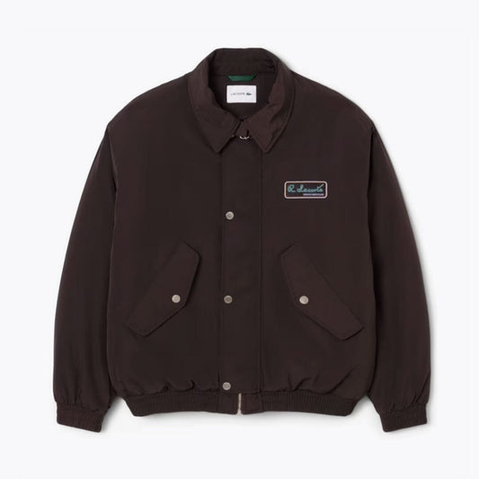 Lacoste Water-Repellent Aviator Badge Jacket Brown - Velmont & Rossi