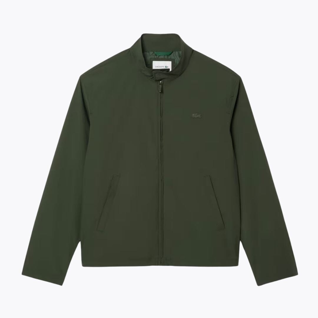 Lacoste Water-Repellent Harrington Windbreaker Jacket Bottle Green - Velmont & Rossi