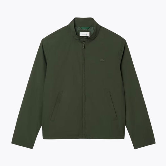 Lacoste Water-Repellent Harrington Windbreaker Jacket Bottle Green - Velmont & Rossi