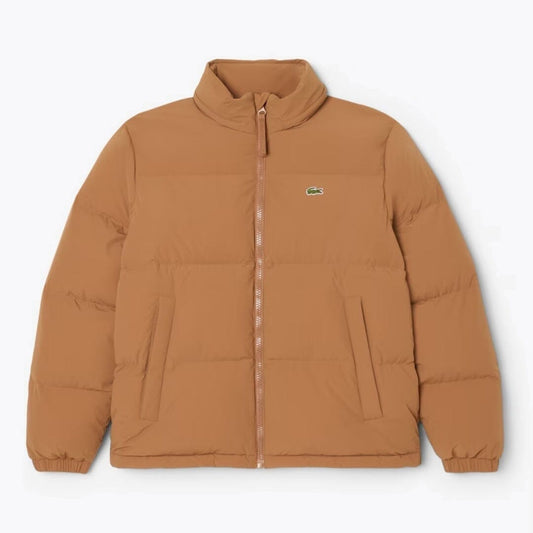 Lacoste Water-Repellent Hooded Down Jacket Brown - Velmont & Rossi