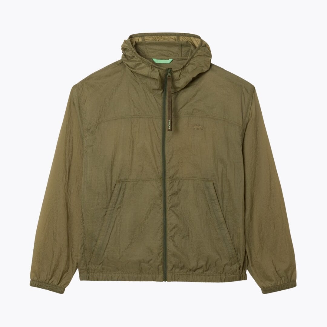 Lacoste Water Repellent Packable Nylon Jacket Bottle Green - Velmont & Rossi