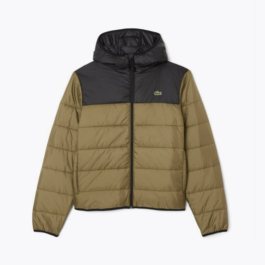 Lacoste Water-Repellent Quilted Puffed Jacket Khaki Green - Velmont & Rossi