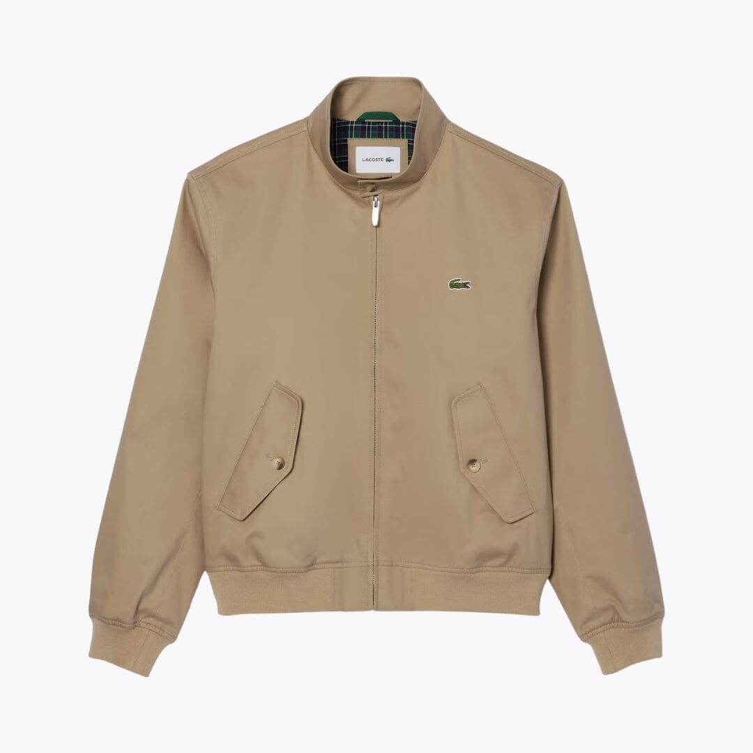 Lacoste Water-Repellent Twill Harrington Jacket Beige - Velmont & Rossi