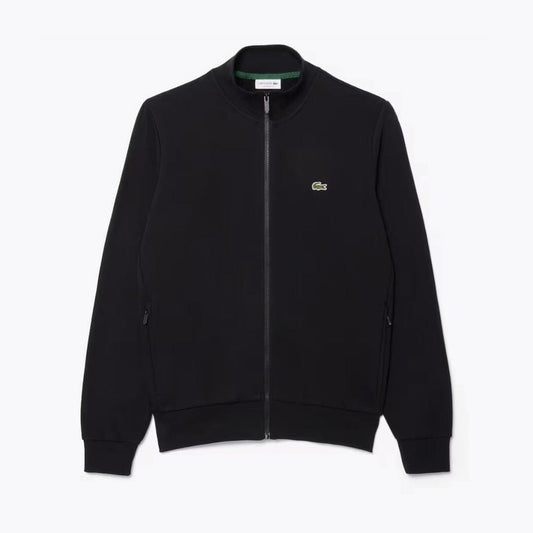 Lacoste Zip-Up High Neck Fleece Sweatshirt Black - Velmont & Rossi