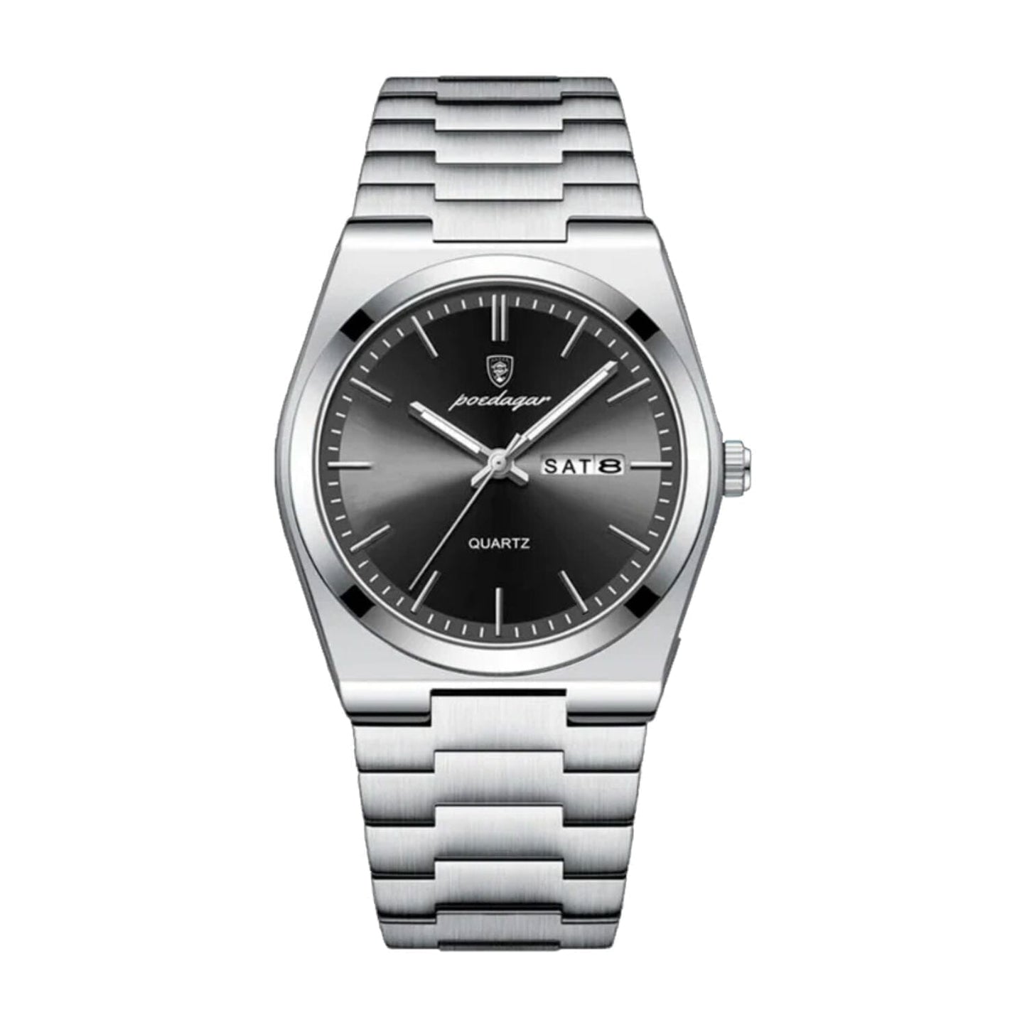 Poedagar Essenza 40Mm Watch - Waterproof | Stainless Steel Silver Black - Velmont & Rossi