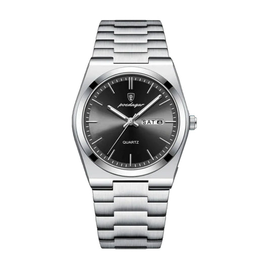 Poedagar Essenza 40Mm Watch - Waterproof | Stainless Steel Silver Black - Velmont & Rossi
