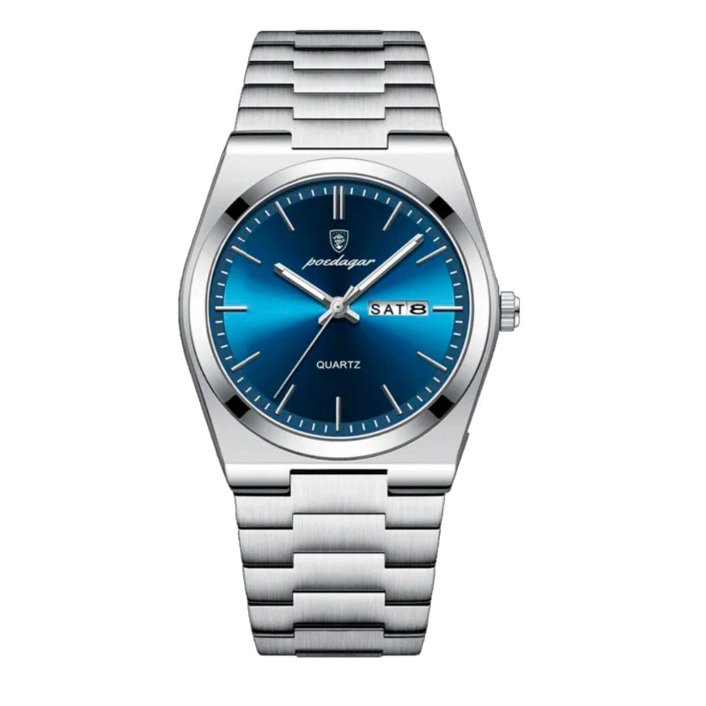 Poedagar Essenza 40Mm Watch Waterproof Stainless Steel Silver Blue - Velmont & Rossi