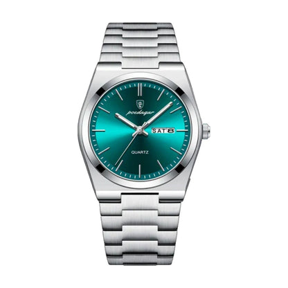 Poedagar Essenza 40Mm Watch Waterproof Stainless Steel Silver Green - Velmont & Rossi